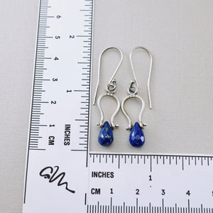 Petite Swings - Lapis Drop Earrings (Sterling Silver)