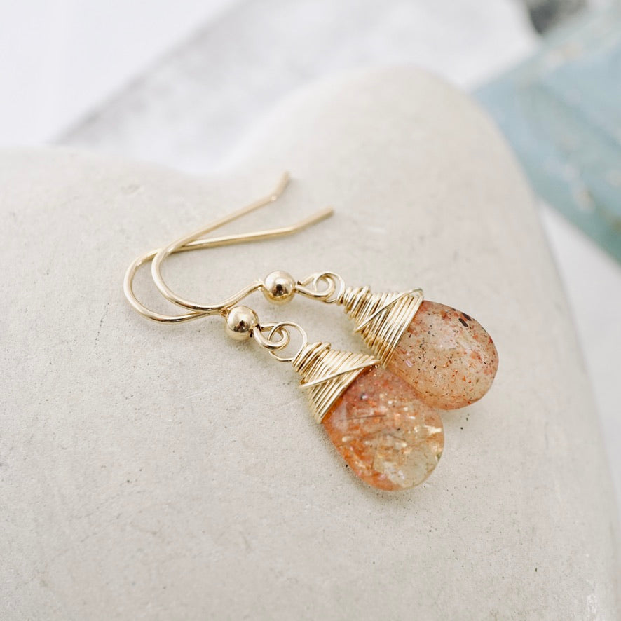 Sunstone Drop Earrings