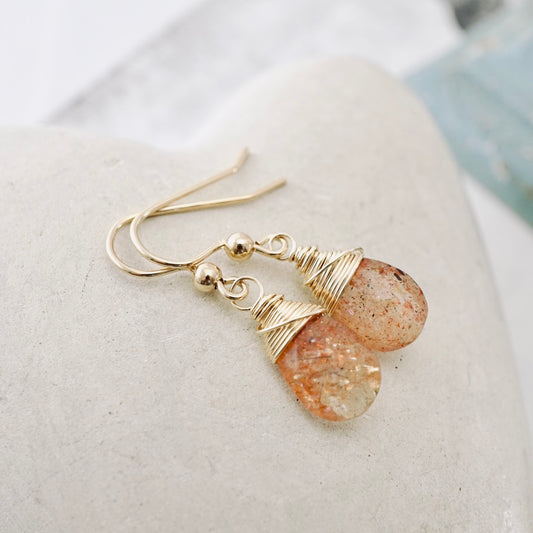 Sunstone Drop Earrings