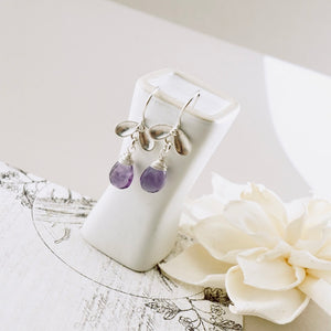 TN Petite Amethyst Ladybug Earrings (Sterling)