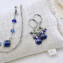 Load image into Gallery viewer, TN Double Strand Lapis &amp; Kyanite Necklace (Silver)