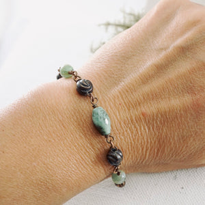 TN Grass Jasper & Green Opal Bracelet (Copper)