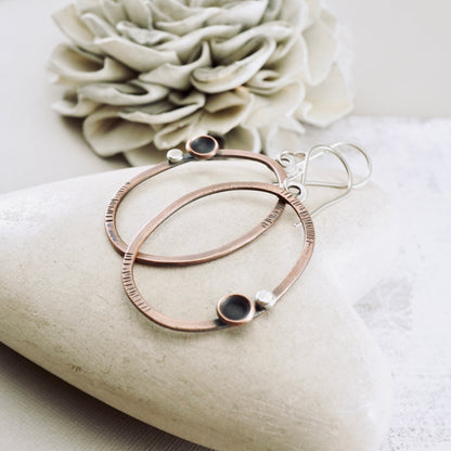 Copper Pod Loop Earrings