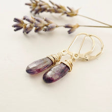 Load image into Gallery viewer, TN Purple Kyanite Long Drop Earrings (GF)
