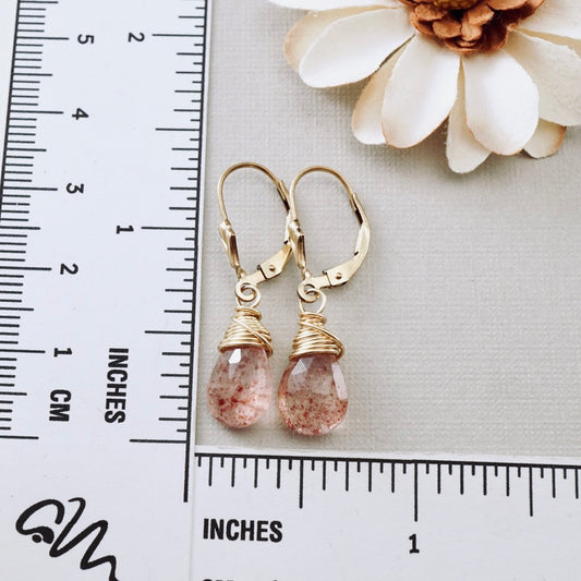 Strawberry Quartz Drop Earrings