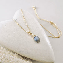 Load image into Gallery viewer, TN Petite Labradorite Flat Drop Pendant (GF)