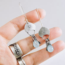 Load image into Gallery viewer, Chalcedony Crescent Earrings