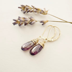 TN Purple Kyanite Long Drop Earrings (GF)