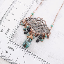 Load image into Gallery viewer, TN Turquoise Copper Filigree Pendant (Copper)