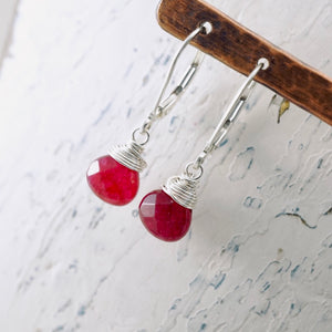 TN Ruby Quartz Petite Drop Earrings (SS)