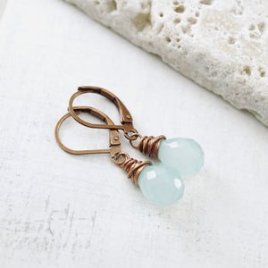 TN Petite Chalcedony Drop Earrings (Copper)