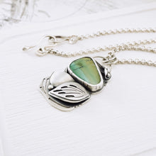 Load image into Gallery viewer, AM - Green Turquoise Leaf Pendant Necklace (SS)