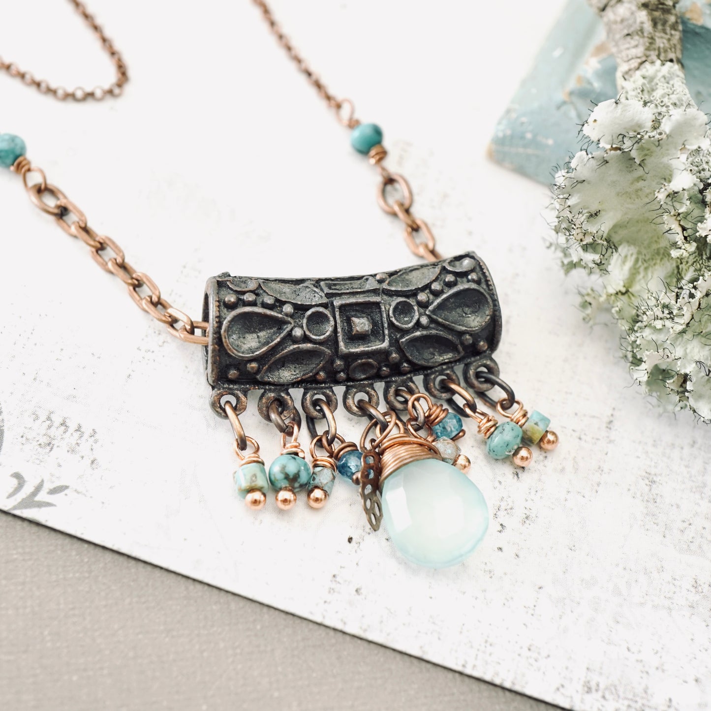 Copper Chalcedony Pendant