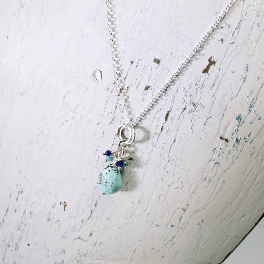 Natural Turquoise Cluster Pendant