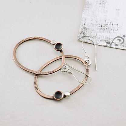 Copper Pod Loop Earrings