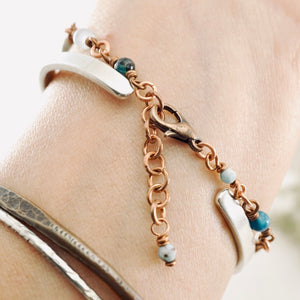 TN Pietersite Aqua & Larimar Bracelet (Copper)