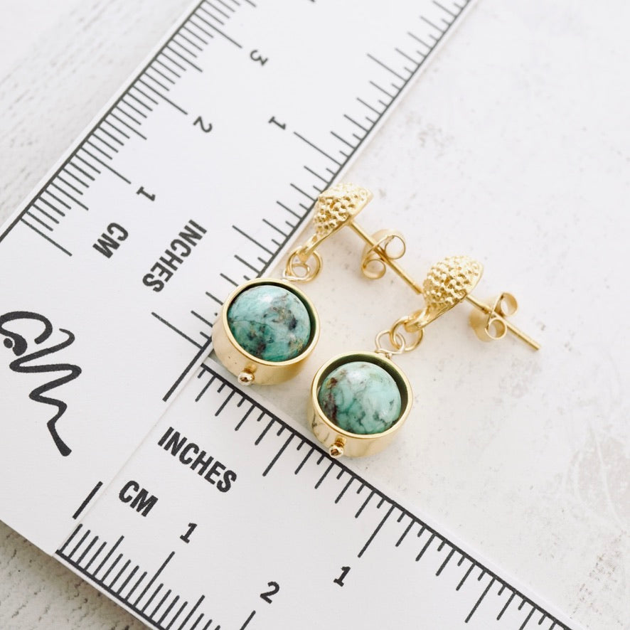 Petite Poppy Post Turquoise Earrings