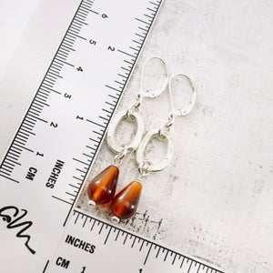 TN Carnelian Agate Drop Earrings (SS)