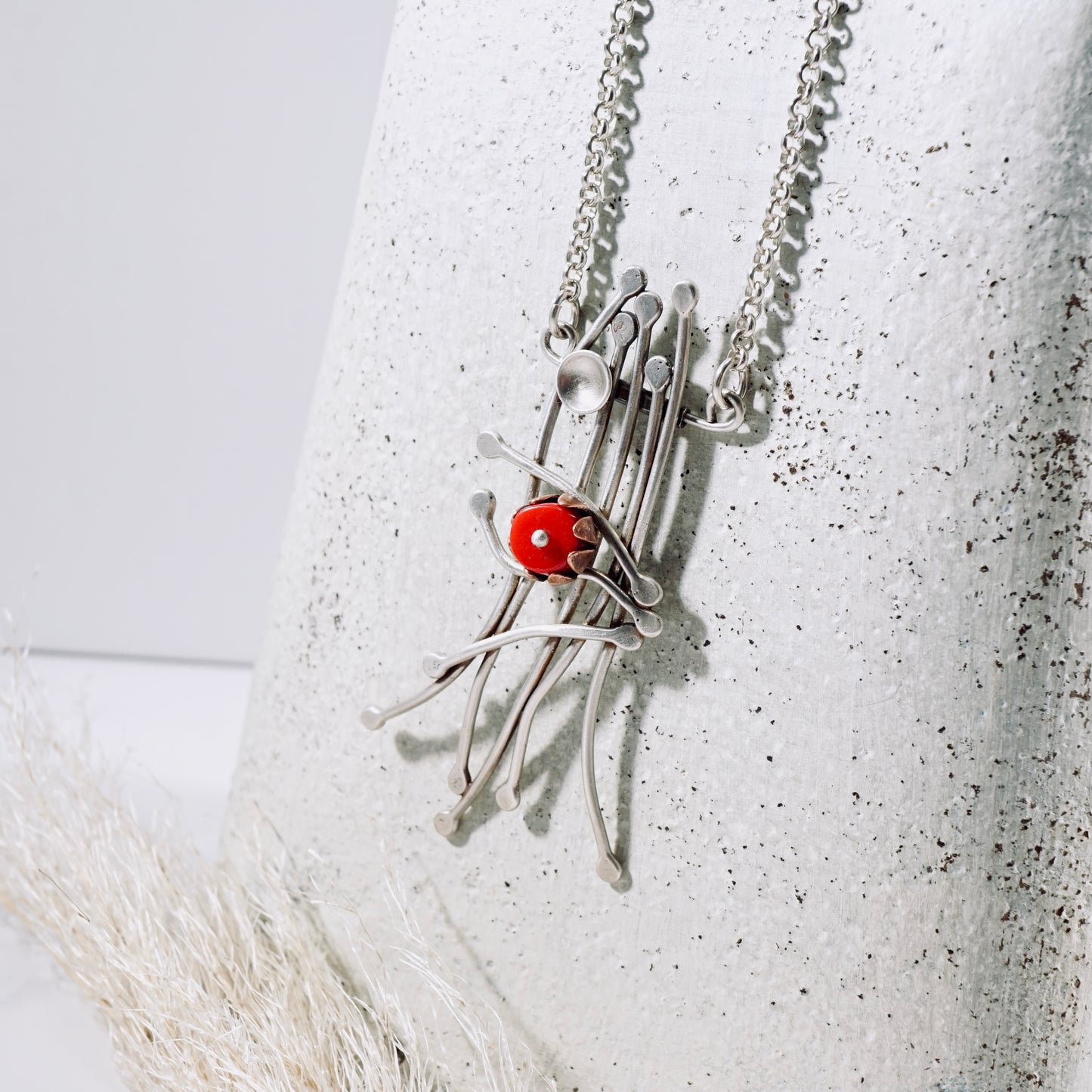 Whimsical Trellis Coral Necklace