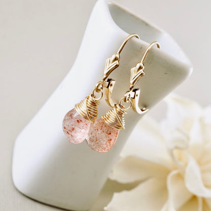 Strawberry Quartz Drop Earrings
