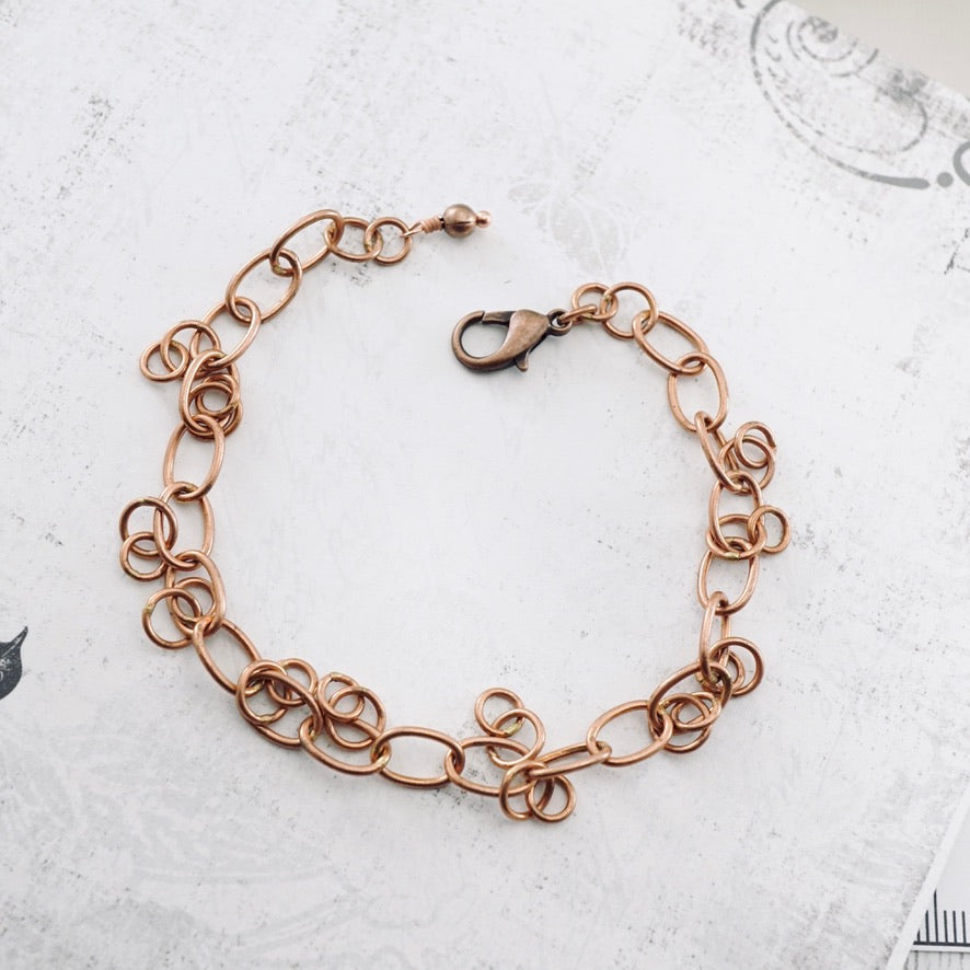 TN Oval Charm Link Bracelet (Copper)