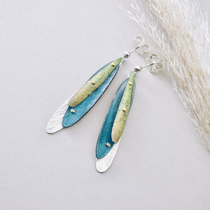 RH - Lime & Teal Dragonfly Earrings (SS posts)