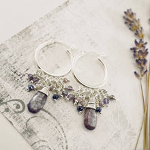 Load image into Gallery viewer, TN Purple Kyanite Hoop Earrings (SS)