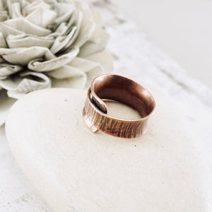 AM Thick Bark Wrap Open Ring Band - Size 7