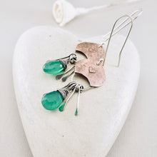 Load image into Gallery viewer, Green Onyx Crescent Earrings