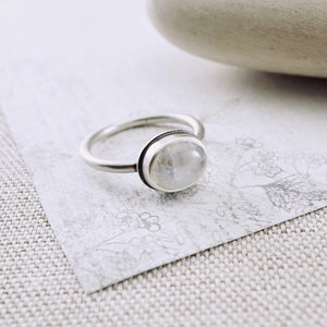 AM – Moonstone Stacking Ring (SS) (Size: 8)