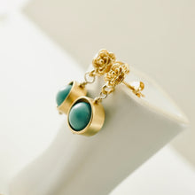 Load image into Gallery viewer, TN Turquoise Orbit Flower Post Earrings (VM)