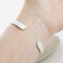Load image into Gallery viewer, Stackable - Hammered Wide Silver Cuff Bracelet 6x2 (SS) - Small