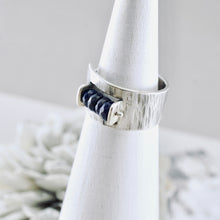Load image into Gallery viewer, AM Lapis Bark Band Ring - Size 7