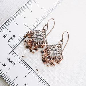 TN Petite Lace Moonstone Chandelier Earrings (Copper)