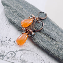 Load image into Gallery viewer, TN Carnelian Agate Cluster Earrings (Copper)