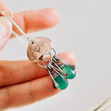 Load image into Gallery viewer, Green Onyx Crescent Earrings