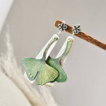 Load image into Gallery viewer, RH - Verdant Gingko Earrings (SS posts) CUSTOM ORDER