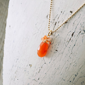 TN Carnelian Agate Nested Pendant (Gold-filled)