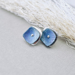 RH - Retro Double Square Stud Earrings (Denim Blue)