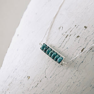 TN Natural Turquoise Long Bar Necklace (SS)