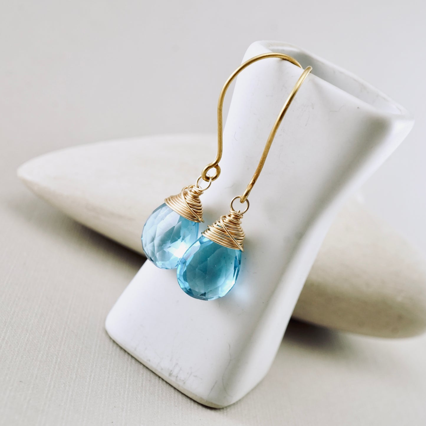 Swiss Blue Topaz Drop Earrings