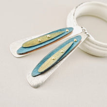 Load image into Gallery viewer, RH - Dragonfly Tapered Double Drop Earrings (Golden &amp; Turquoise)