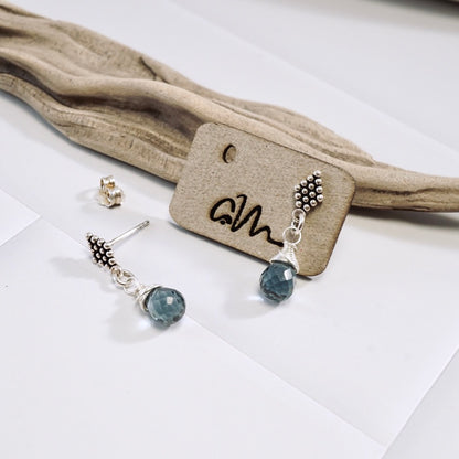 London Blue Topaz Drop Stud Earrings