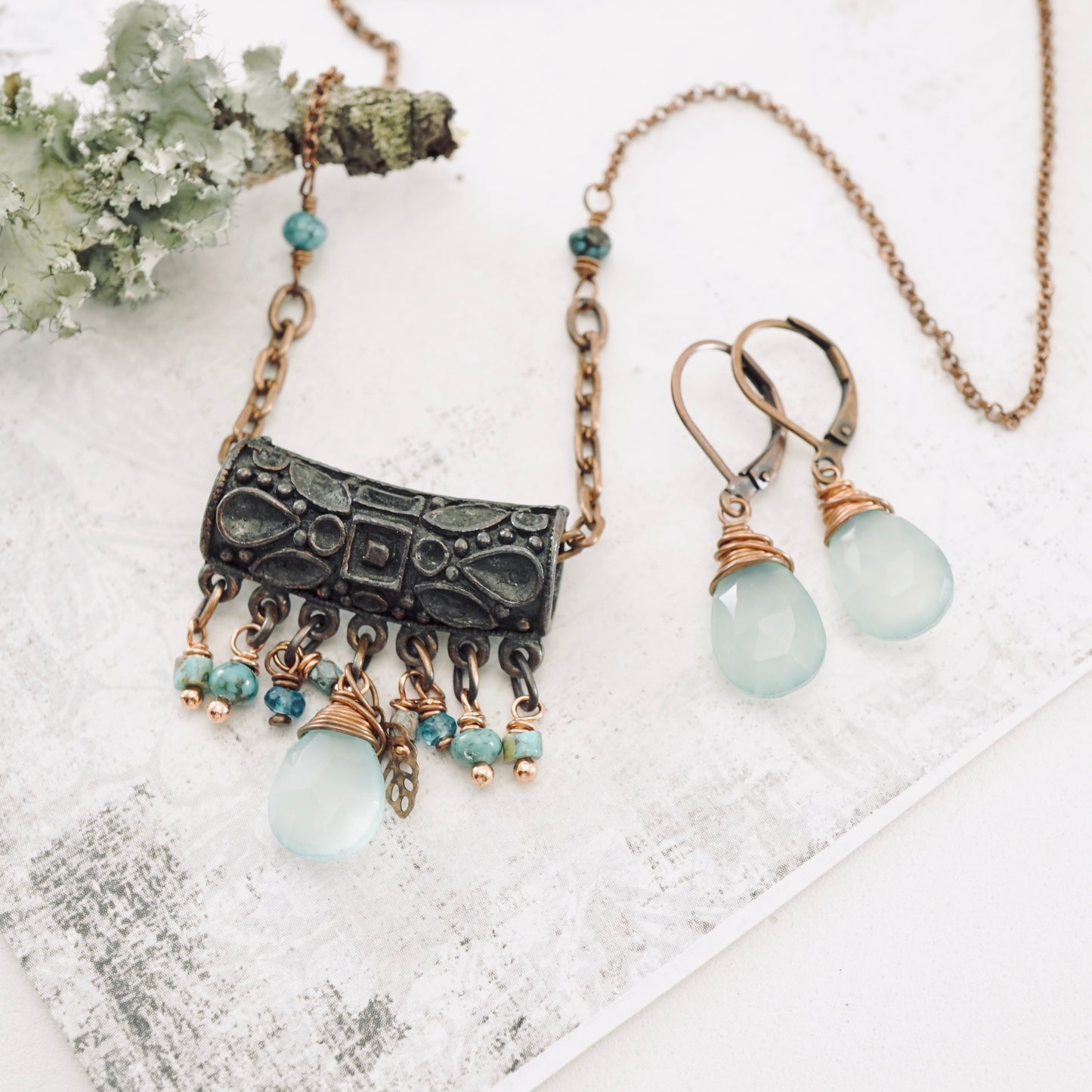 Copper Chalcedony Pendant
