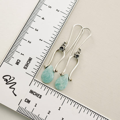Petite Swings Amazonite Earrings
