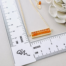 Load image into Gallery viewer, TN Carnelian Long Bar Necklace (Gold-filled)