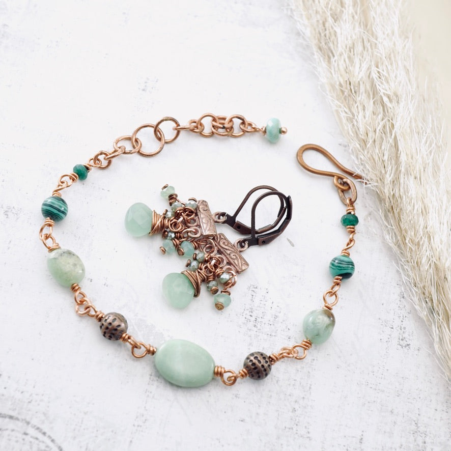 Green Chrysoprase Petite Chandelier Earrings