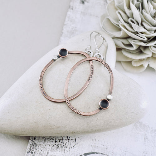 AM – Copper Pod Loop Earrings (CU & SS)