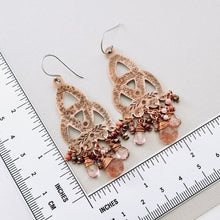 Load image into Gallery viewer, Strawberry Quartz Chandelier Earrings