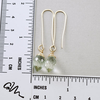 Green Amethyst Long Earrings